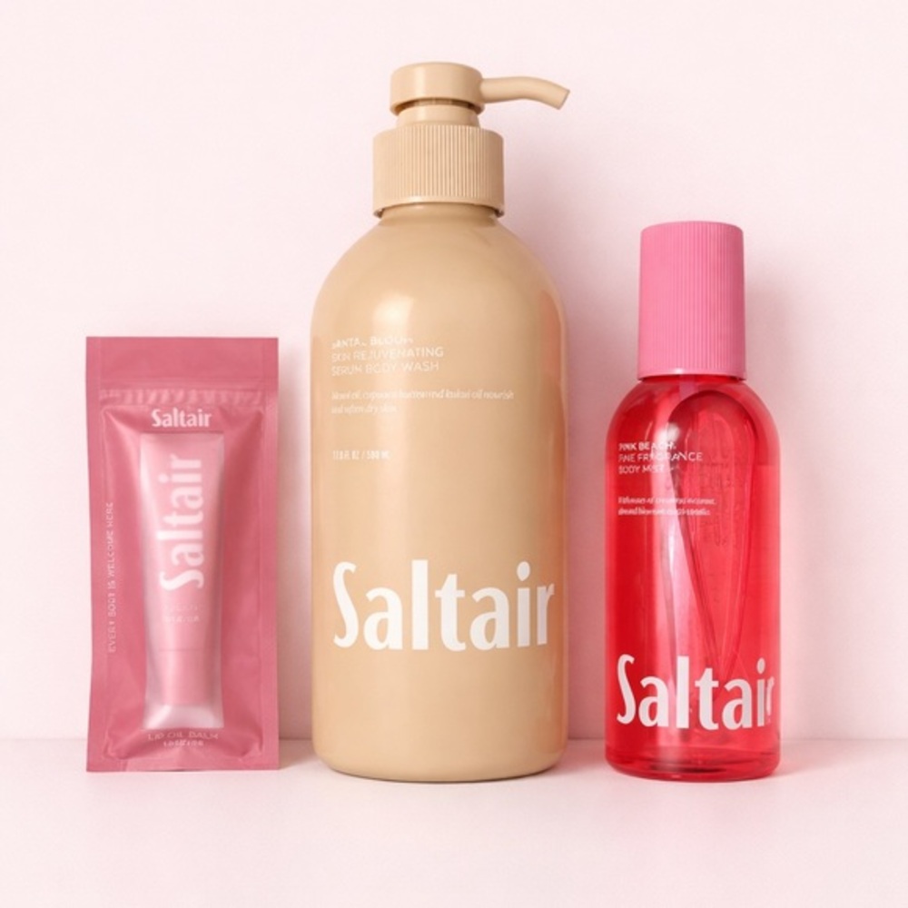 🎀 Saltair “Pink Beach Meets Santal Bloom” Luxe Body Care Bundle ✨